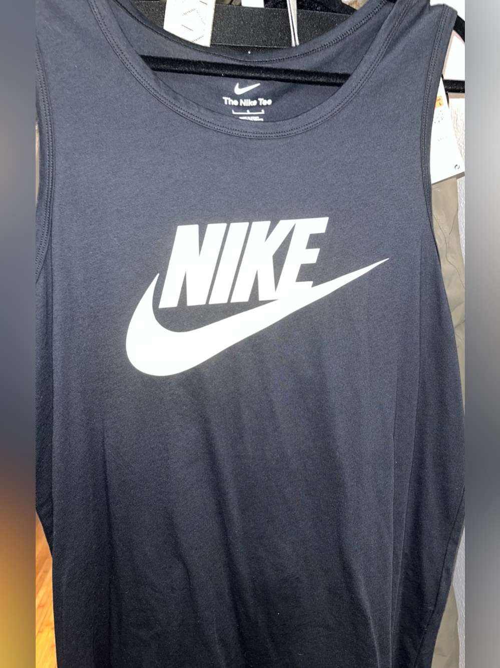 Men’s Nike Black Tank with White Swoosh Logo